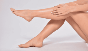 Smooth and hair-free legs after professional sugaring hair removal treatment at Sugar Fairy.