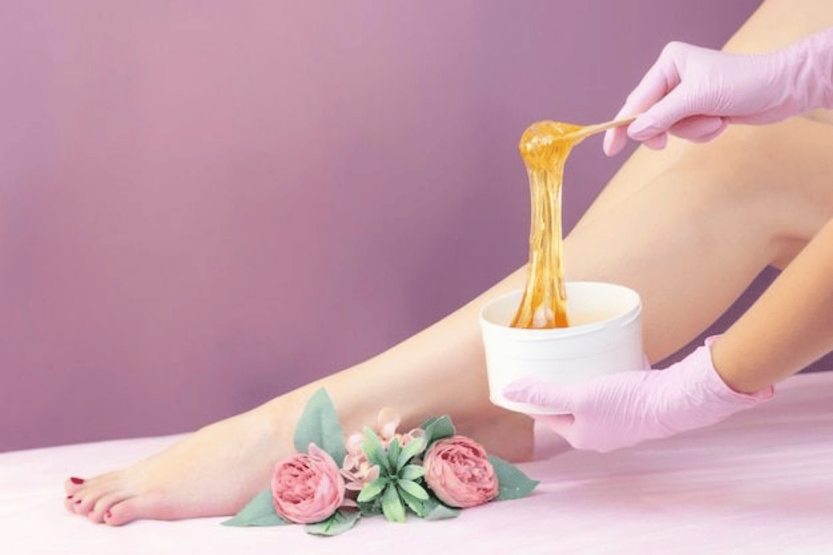 Premium organic sugaring hair removal for legs at Sugar Fairy Medspa