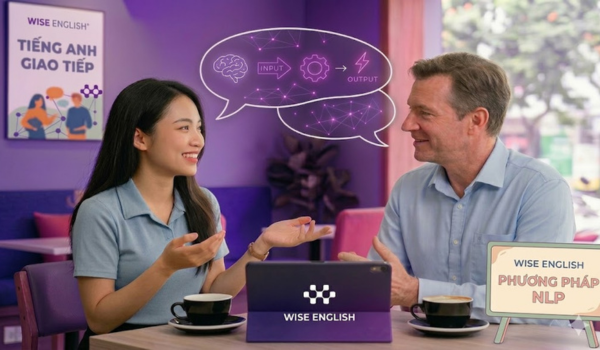 Giảng viên và học viên trong lớp học giao tiếp tiếng Anh tại WISE English sử dụng phương pháp NLP